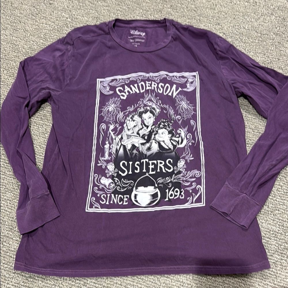 Disney Purple Sanderson Sisters Long Sleeve Shirt size large